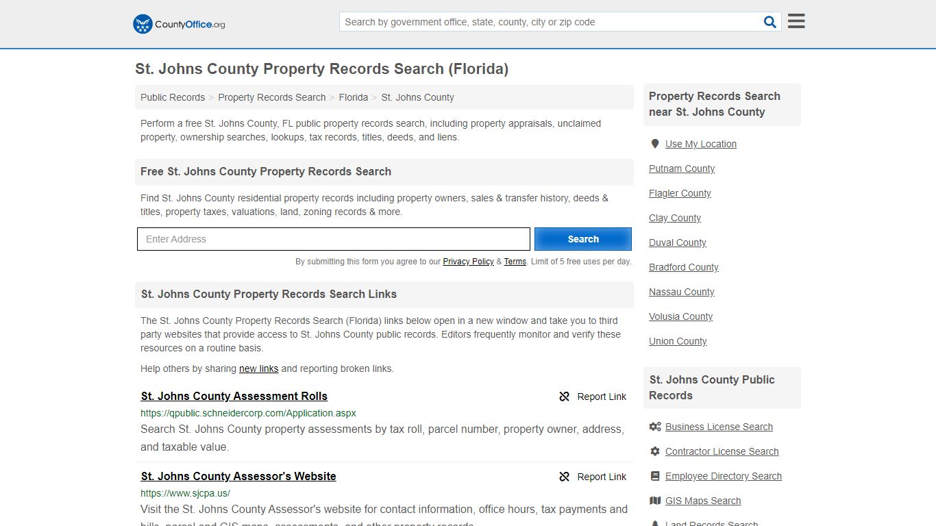 Property Records Search - St. Johns County, FL ...